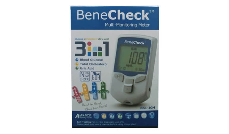 BeneCheck Multi-Monitoring Meter (3 in 1 Sug,Chol,Uric Acid Meter kit) - Multiple choices in one device