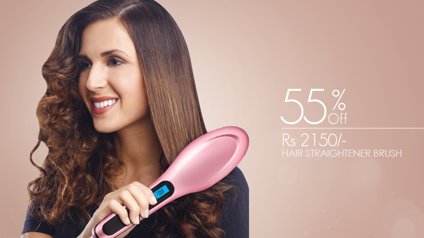 55% off, Rs 2150 only for Original Professional Fast Hair Straightener Magic Brush (Model No: HQT-906)