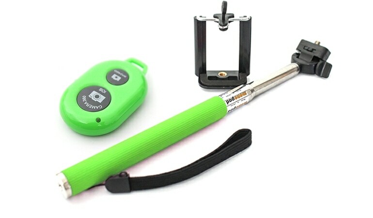 Bluetooth Monopod Selfie Stick with Shutter Button