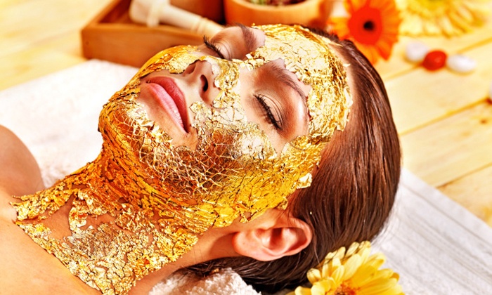 Gold-Facial + Whitening Skin Polisher + Whitening Manicure + Whitening Pedicure with Polisher + Hand and Feet massage + Neck and Shoulder Massage + Hot Oil Head Massage + Threading (Eye brow + Upper lips) at Nayab Khan Make up Studio, Salon & Spa Faisal Town Lahore.