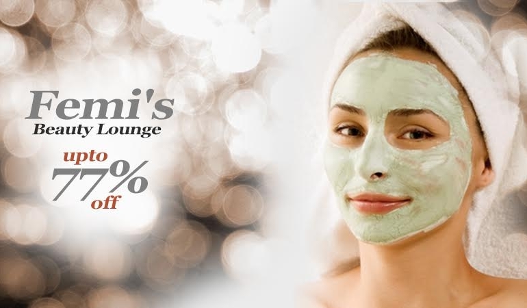 77% off, Rs 1499 only for Gold Facial + Gold Skin Exfoliation + Gold Face Tightening Mask + Gold Whitening Skin Polish + Gold Waxing Half Arms +  Hair wash with protein treatment + Relaxing Shoulder & Neck Massage + Head & Feet Massage + Threading (eye brows & upper lips) + Nail Color Application by Femi's Beauty Lounge, Iqbal Town Lahore