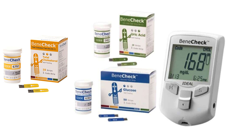 BeneCheck Plus Cholesterol Monitor (with Case, Lancets/Pen, and 10 Strips)