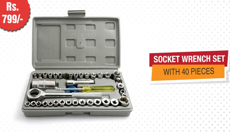 Socket Wrench Set with 40 Pieces