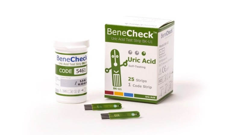 BeneCheck Multi-Monitoring Meter (3 in 1 Sug, Chol, Uric Acid Meter kit) Plus Pack of Uric Acid Test Strips (with Lancing Pen - Strips - Lancets & Carry Case)