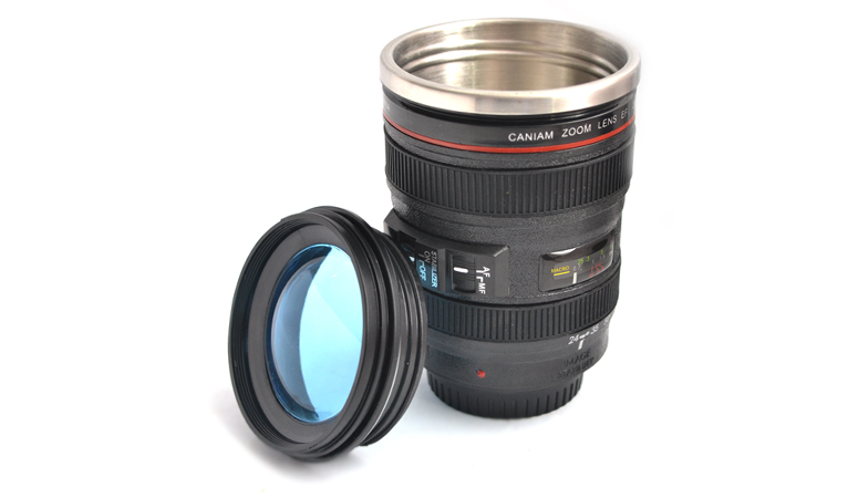 Camera Lens Self-Stirring Mug