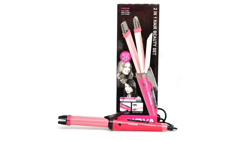 BRANDED ORIGINAL NOVA 2-IN-1 HAIR CURLER & STRAIGHTENERS (NHC-2009/NHC-1818/741CRM)