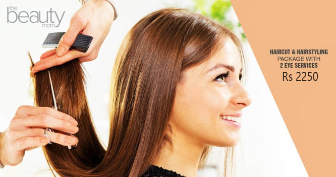 74% off Rs 2250 only for Whitening Facial +  Face Glowing Polisher + Haircut + Hair Wash +  Hairstyle + Eyelashes +  Eyeliner  + Threading (Eye brow+Upper lips) at The Beauty Room Salon Gulberg, Lahore.