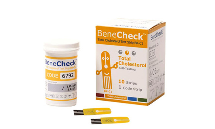 BeneCheck Multi-Monitoring Meter (3 in 1 Sug,Chol,Uric Acid Meter kit) Plus Total Cholesterol Test Strips (with Lancing Pen - Strips - Lancets & Carry Case)