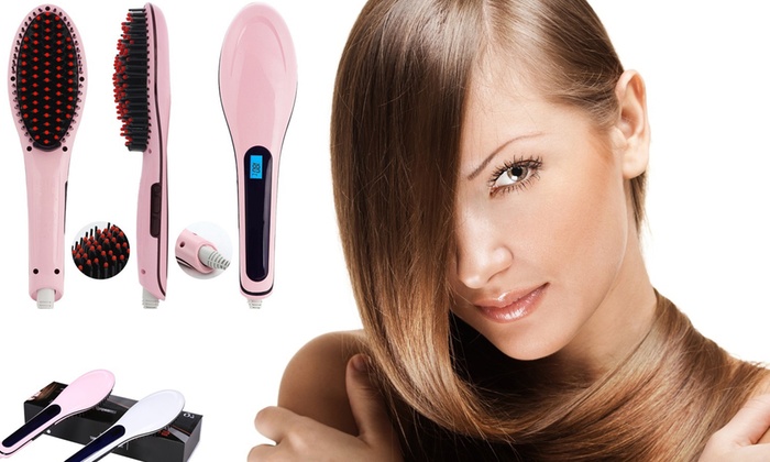 Fast Hair Straightener Brush with Ceramic Plates - Original