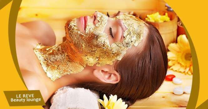 86% OFF, Rs 999 only for Gold Facial + Gold Mask + Skin Polisher + Whitening Manicure + Whitening Pedicure + Hand and Feet Massage + Neck and Shoulder Massage + Threading (Eye Brow + Upper Lips) at Le-Reve Beauty Salon Gulberg Lahore.