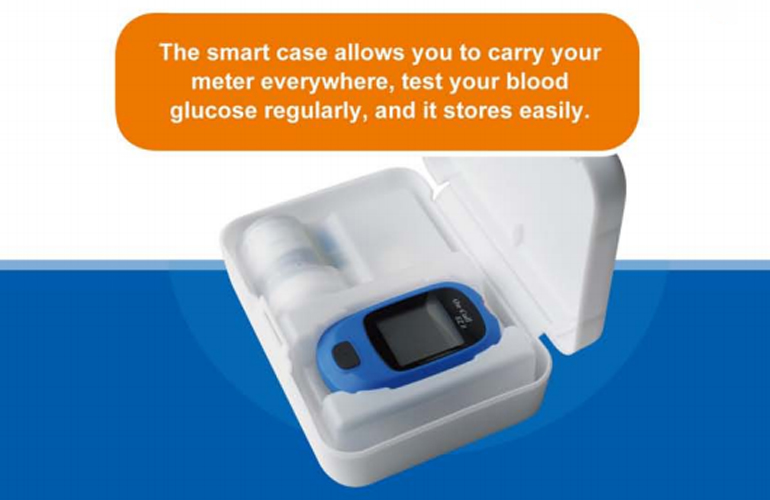 On-Call EZ II Blood Glucose Monitoring System: 10 Test Strips + Blood Glucose Meter + Code Chip + Lancing Device + 10 Sterile Lancets + Carrying Case + Warranty Card + User Guide from ACON International