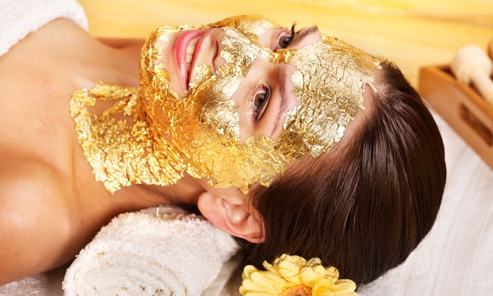 78% OFF, Rs 1299 only for Gold Facial + Gold Mask + Skin Polisher + Whitening Manicure or Whitening Pedicure + Hand and Feet Massage + Neck and Shoulder Massage + Threading (Eye Brow + Upper Lips) at Nayab Khan Make up Studio, Salon & Spa Faisal Town Lahore.